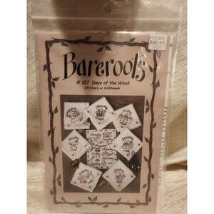 Bareroots Stitchery or Dishtowels Days of the Week Pattern #107 2004 NEW